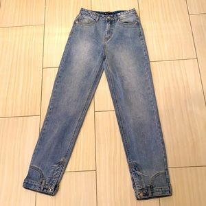 Vintage Wash Straight Leg Jeans